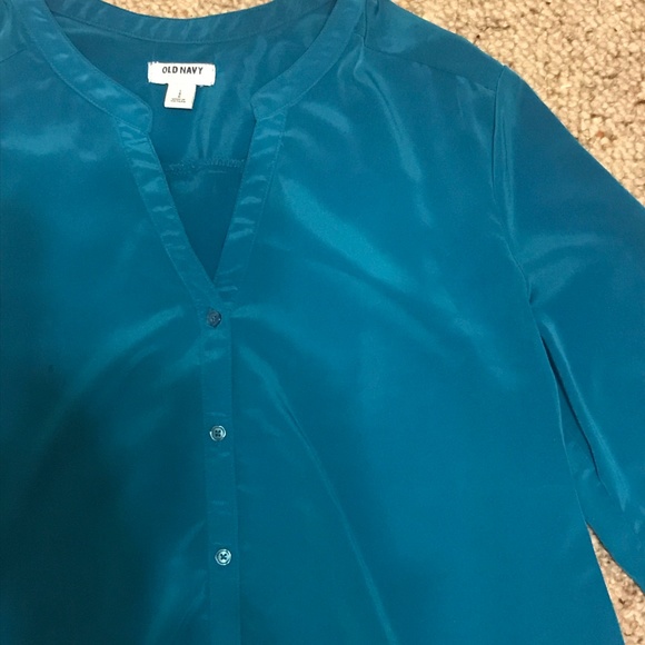 OLD NAVY Turquoise Modern Blouse - Picture 4 of 5